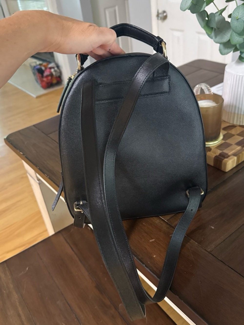 Coach Black Pebbled Leather Mini Backpack with Gold Hardware - Picture 4 of 4